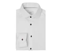 Unifarbenes Twill-Hemd mit Haifischkragen, Contemporary Fit in