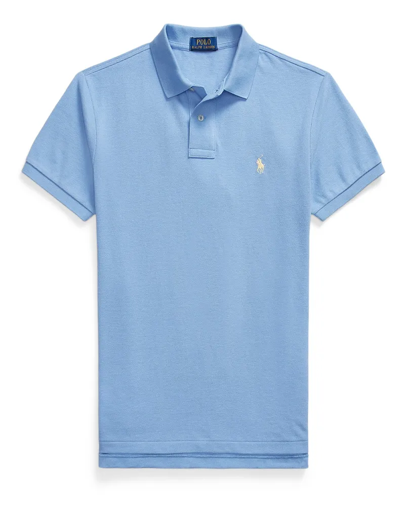 Ralph Lauren Piqué-Poloshirt aus Baumwolle mit Logo-Stickerei, Slim Fit in Hellblau
