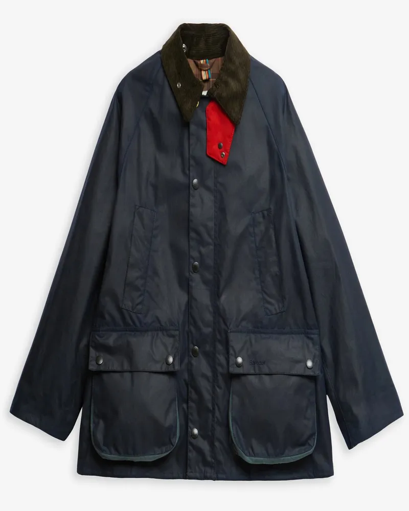 Barbour Paul Smith loves Barbour Wachsjacke Bedale mit Cordkragen in Marine