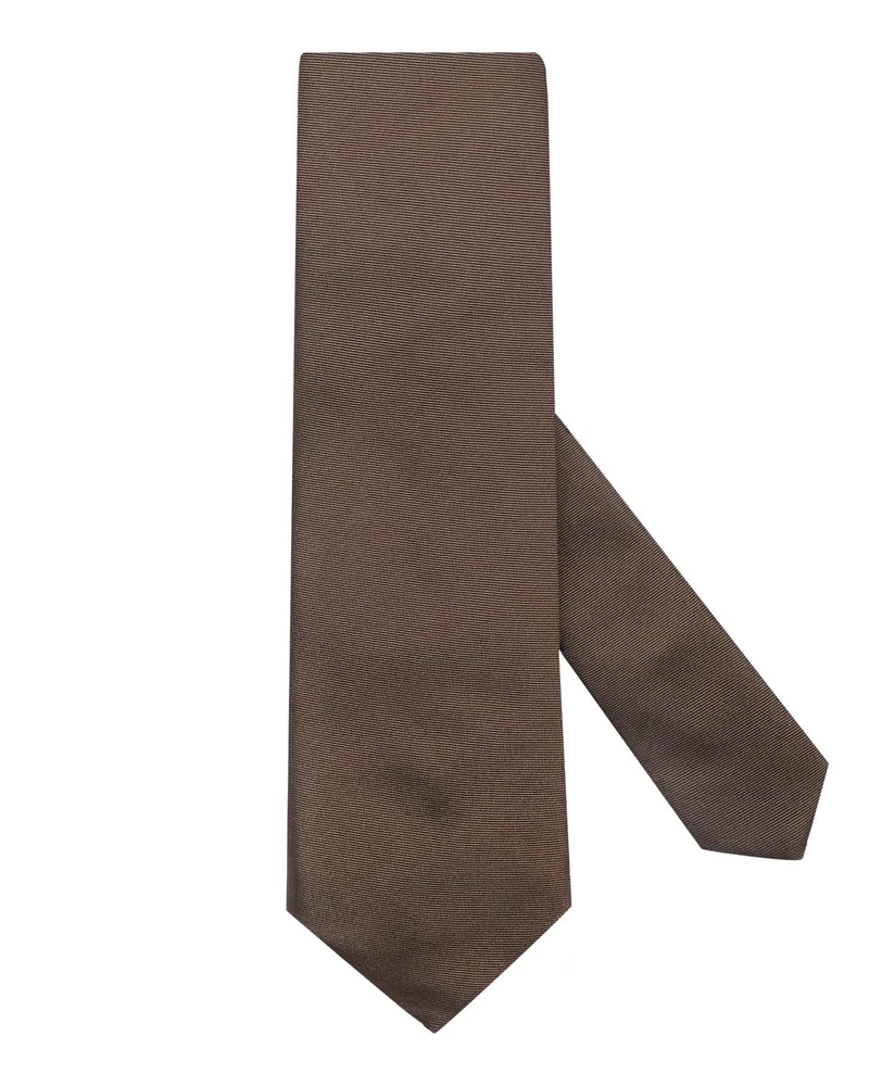 Tom Rusborg Schmale Krawatte aus Seide in Beige