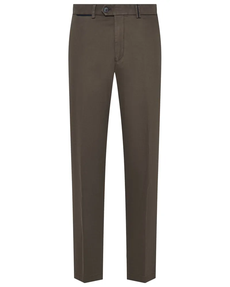 Hiltl Glatte Chino Peaker S aus Supima-Baumwolle, Regular Fit in Braun