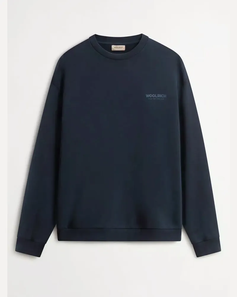 Woolrich Sweatshirt mit rückseitigem Label-Schriftzug in Marine