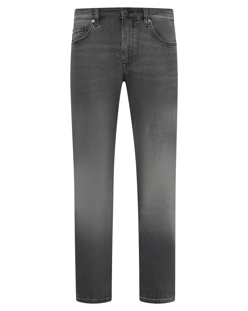 HUGO BOSS Jeans Soft Motion in Washed-Optik, Slim-Fit in Grau