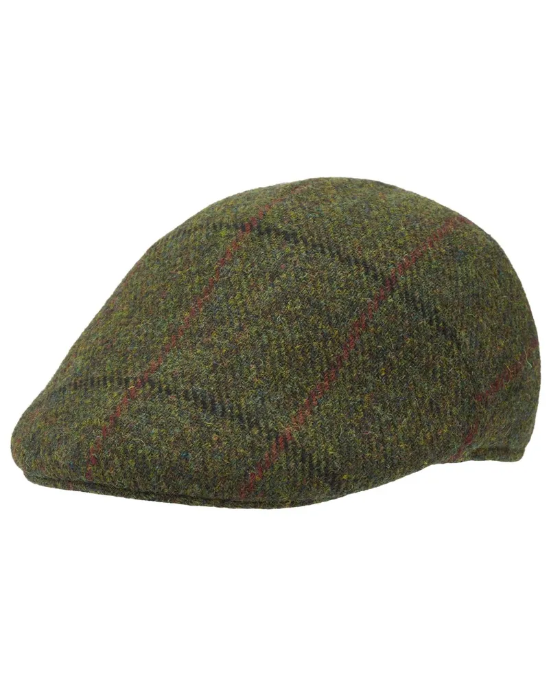 Wellington of Bilmore Harris-Tweed Schiebermütze Henry aus Schurwolle in Oliv