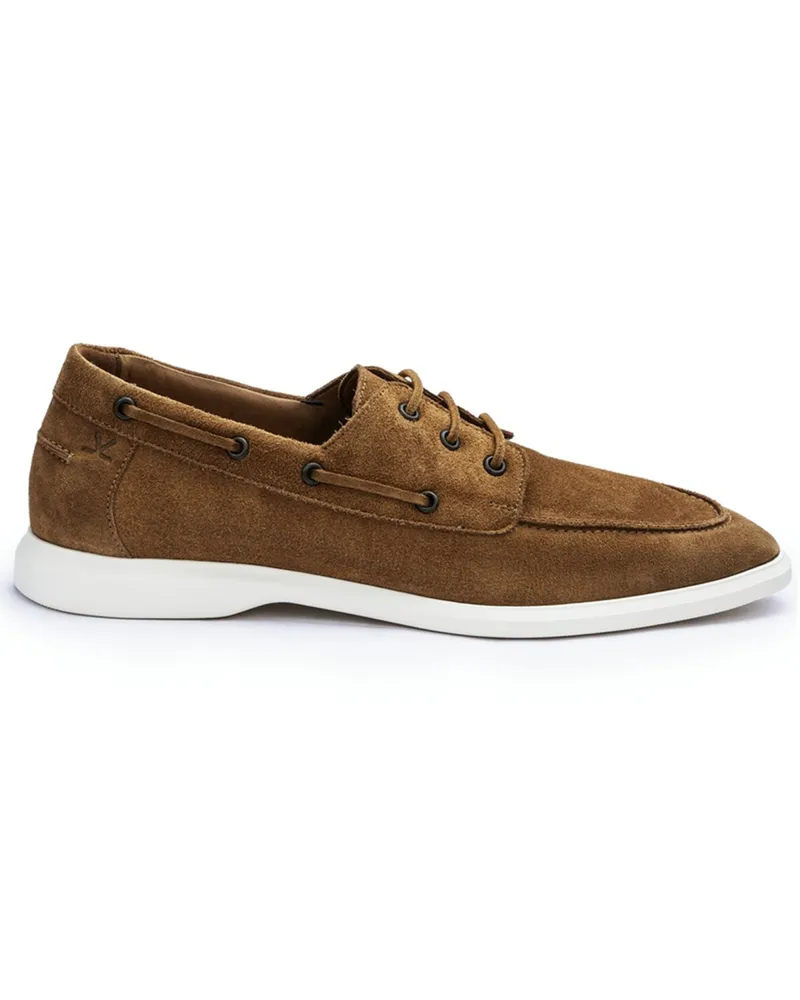 Lloyd Bootsschuhe Stride Deck aus Veloursleder mit Variofootbed in Cognac