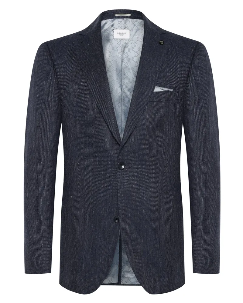 Carl Gross Sommersakko aus Leinen-Schurwoll-Mix in Blau