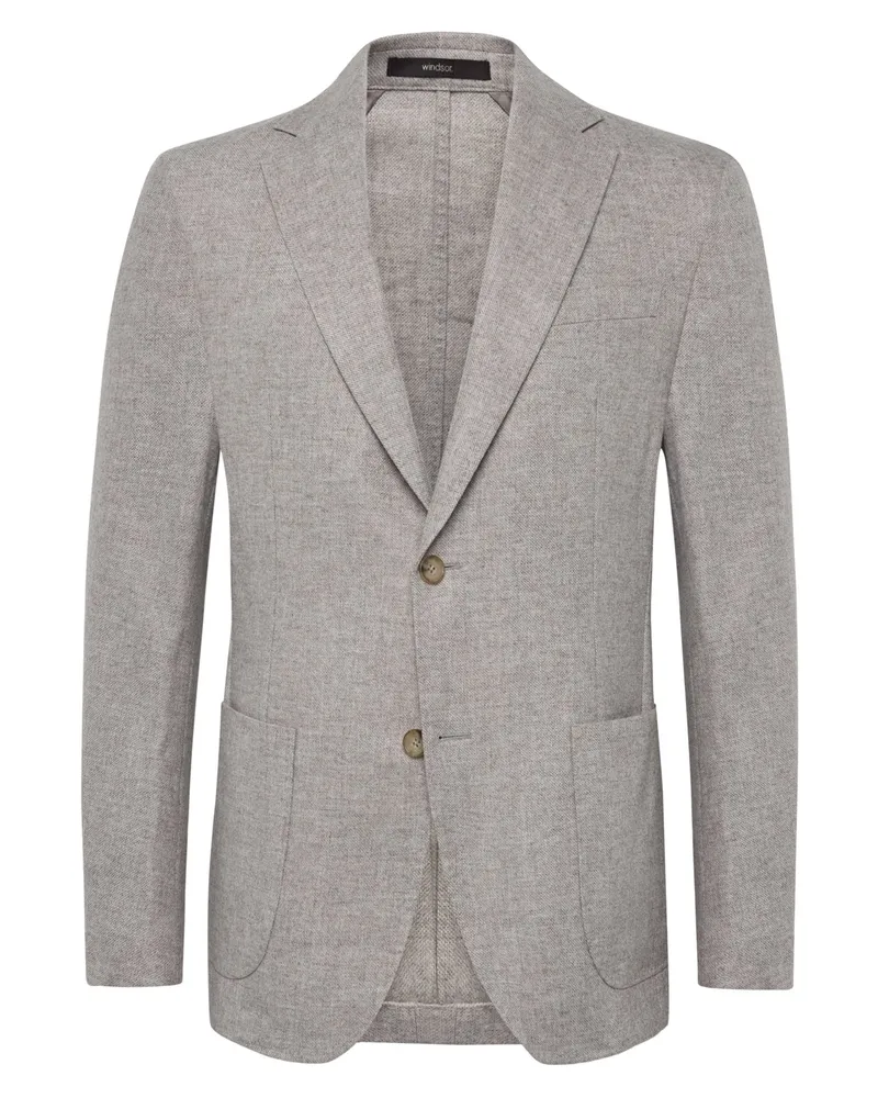 windsor. Einreihiges Wollmix-Sakko Giro mit fallendem Revers, Shaped Fit in Beige