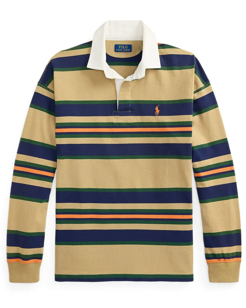 Ralph Lauren Rugbyshirt mit Blockstreifen und Kontrastkragen, Big Fit in Multicolor