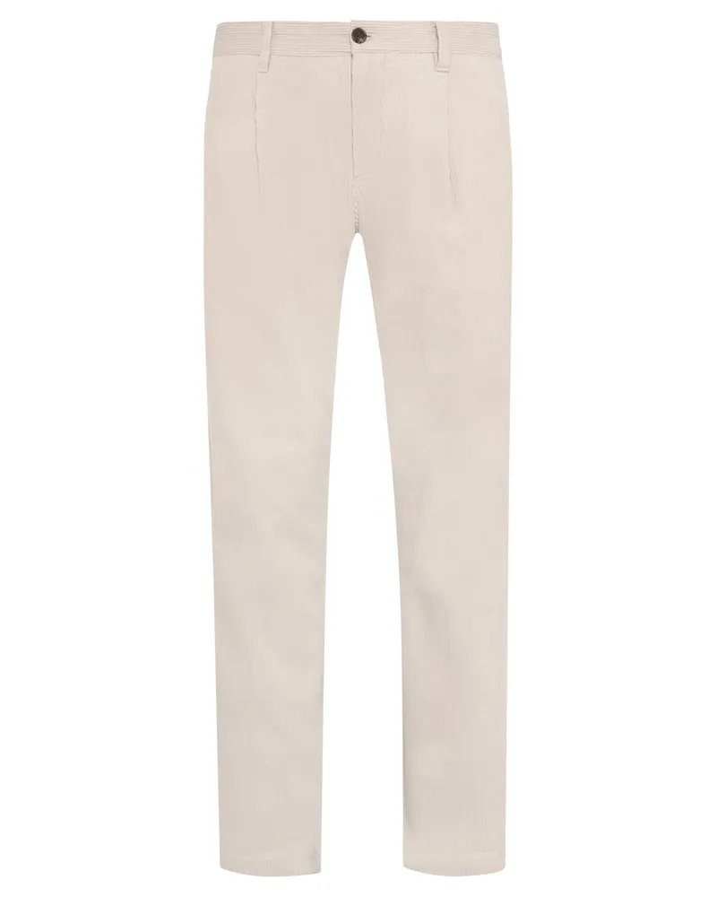Marc O'Polo Softe Hose aus einem Baumwollcord mit Bundfalte in Beige