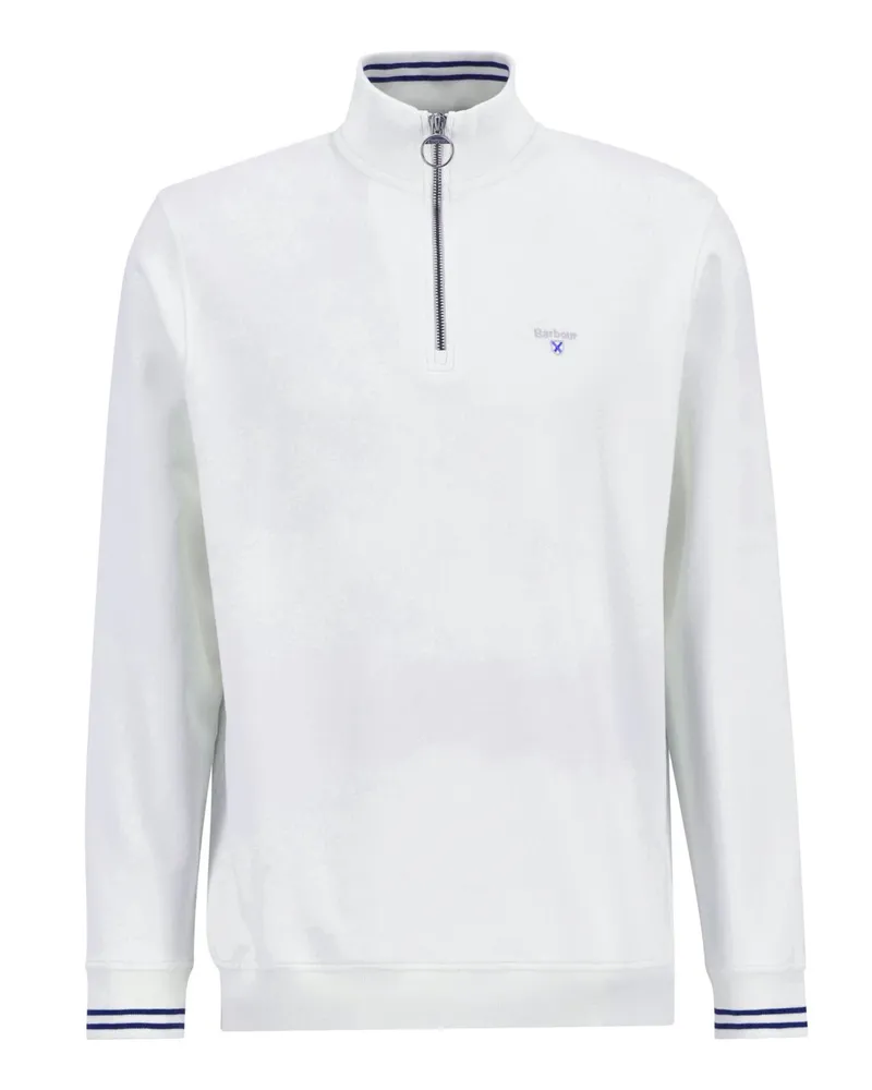 Barbour Sweat-Troyer mit Streifenakzenten und Logo-Stickerei in Weiß
