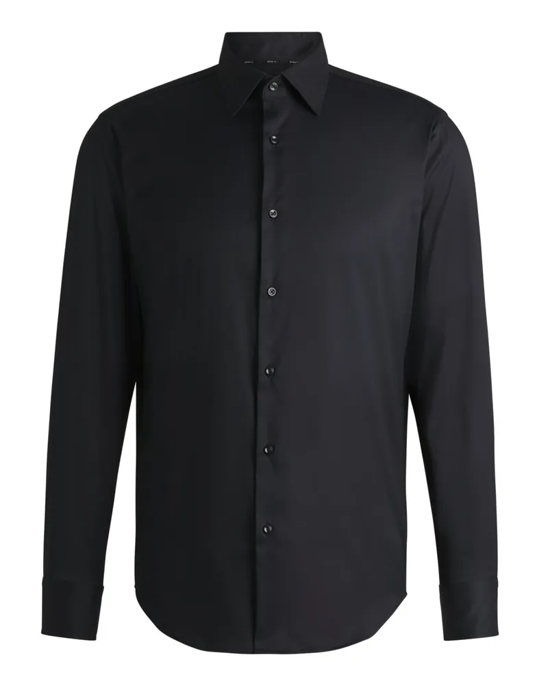 HUGO BOSS Performance-Hemd mit 4-Way-Stretch, Regular Fit in Schwarz