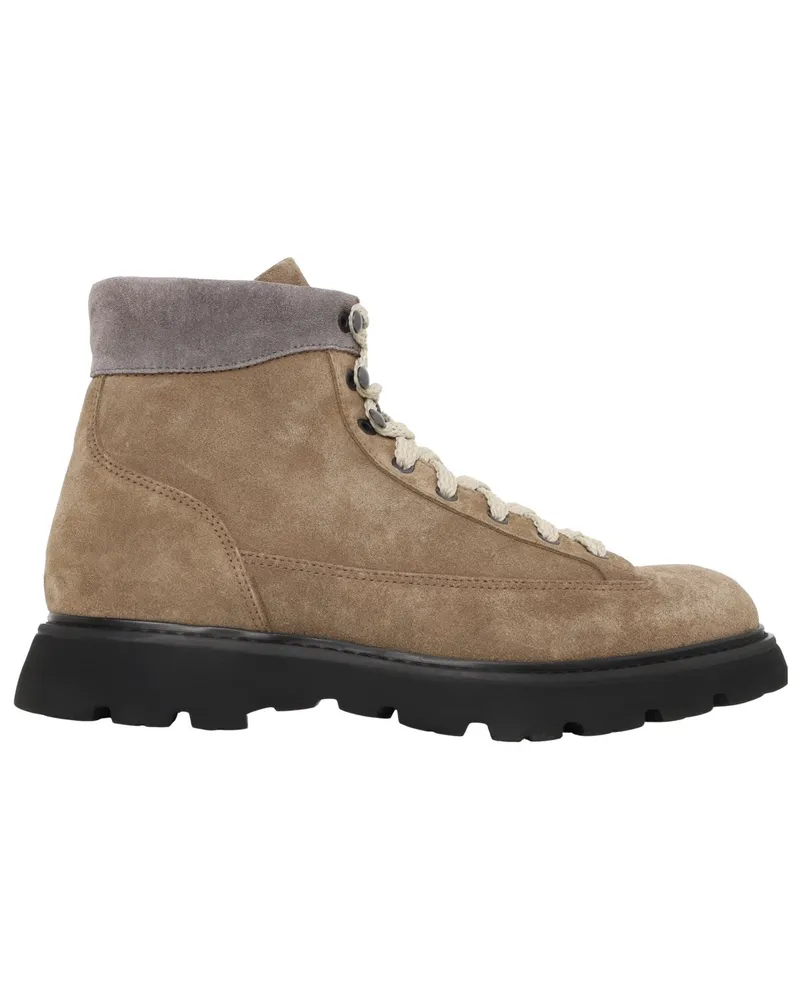 Doucal´s Derby Ankle Boots Stiefel aus weichem Wildleder in Beige
