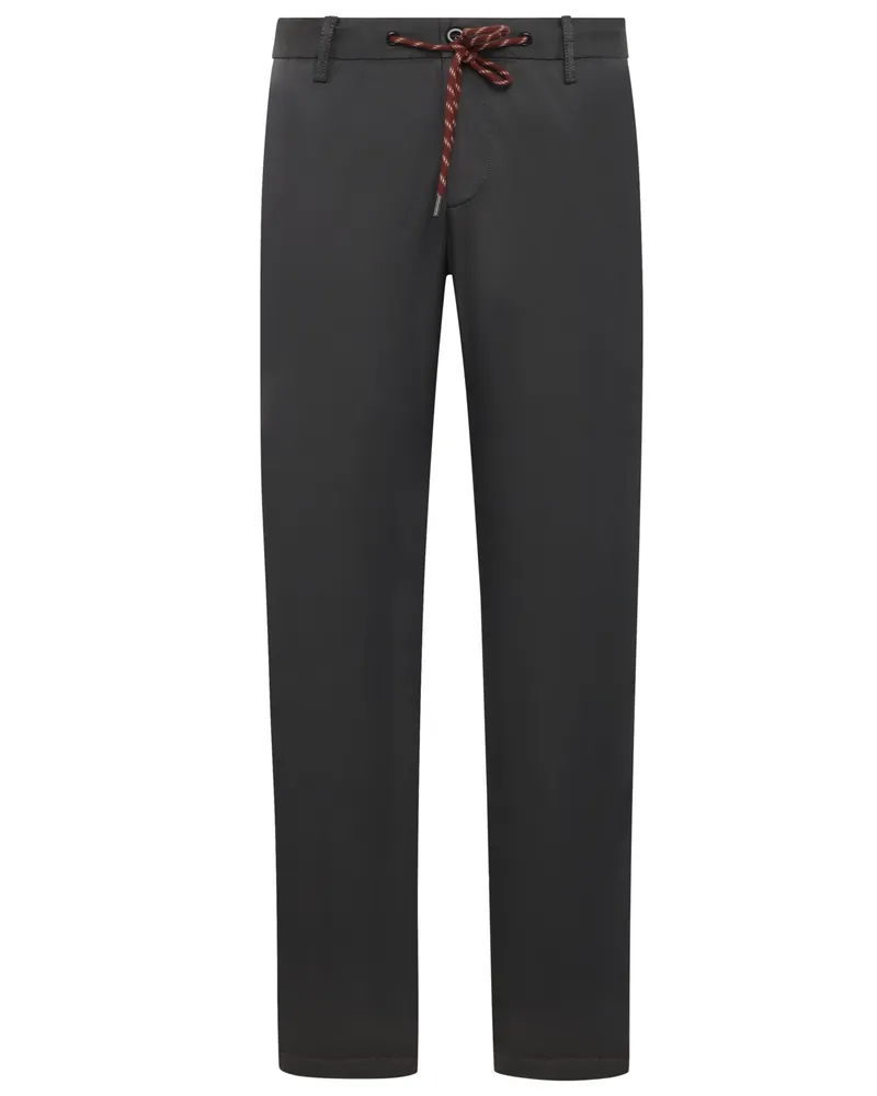 Alberto Superleichte Chino mit Stretch und Tunnelzug, Slim Fit in Anthrazit