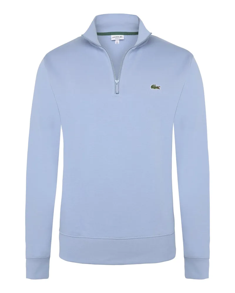 Lacoste Sweat-Troyer mit Logo-Aufnäher, Classic Fit in Hellblau