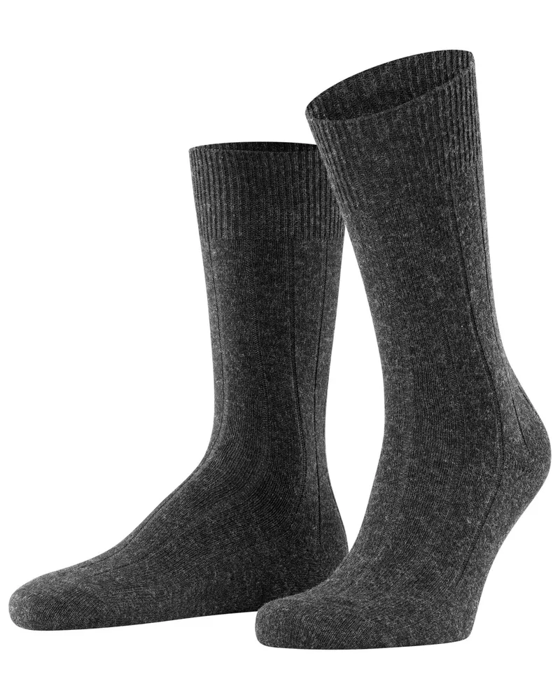 Falke Wadenhohe Socken aus Merino-Kaschmir-Mix im Rippstrick in Anthrazit