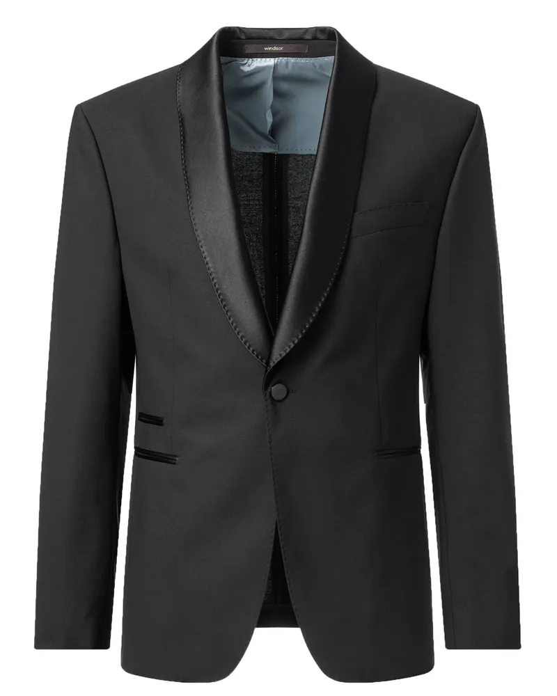 windsor. Hose Bene im Schurwollgemisch in Schwarz