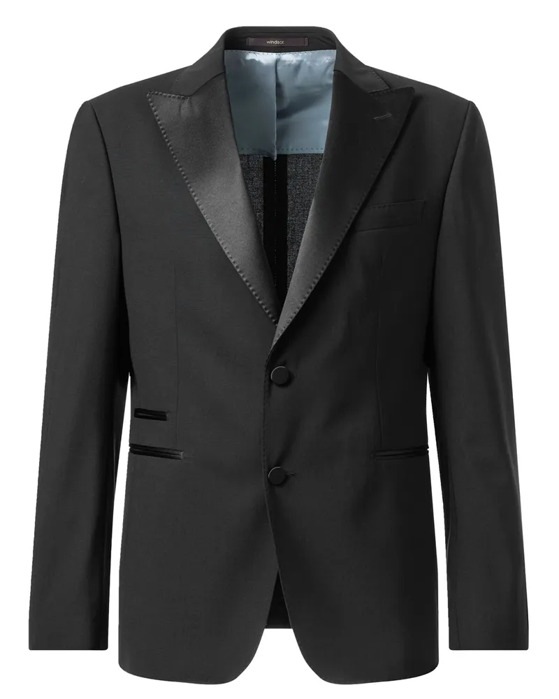 windsor. Hose Bene im Schurwollgemisch in Schwarz