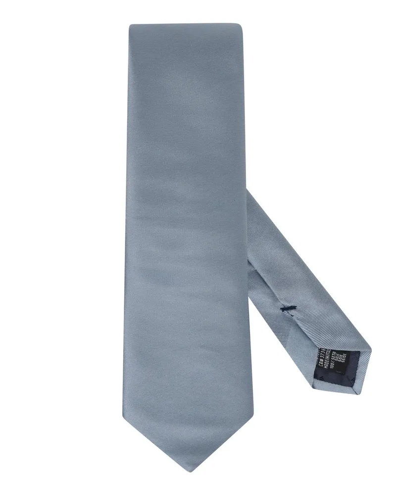 Emporio Armani Unifarbene Seidenkrawatte in Hellblau