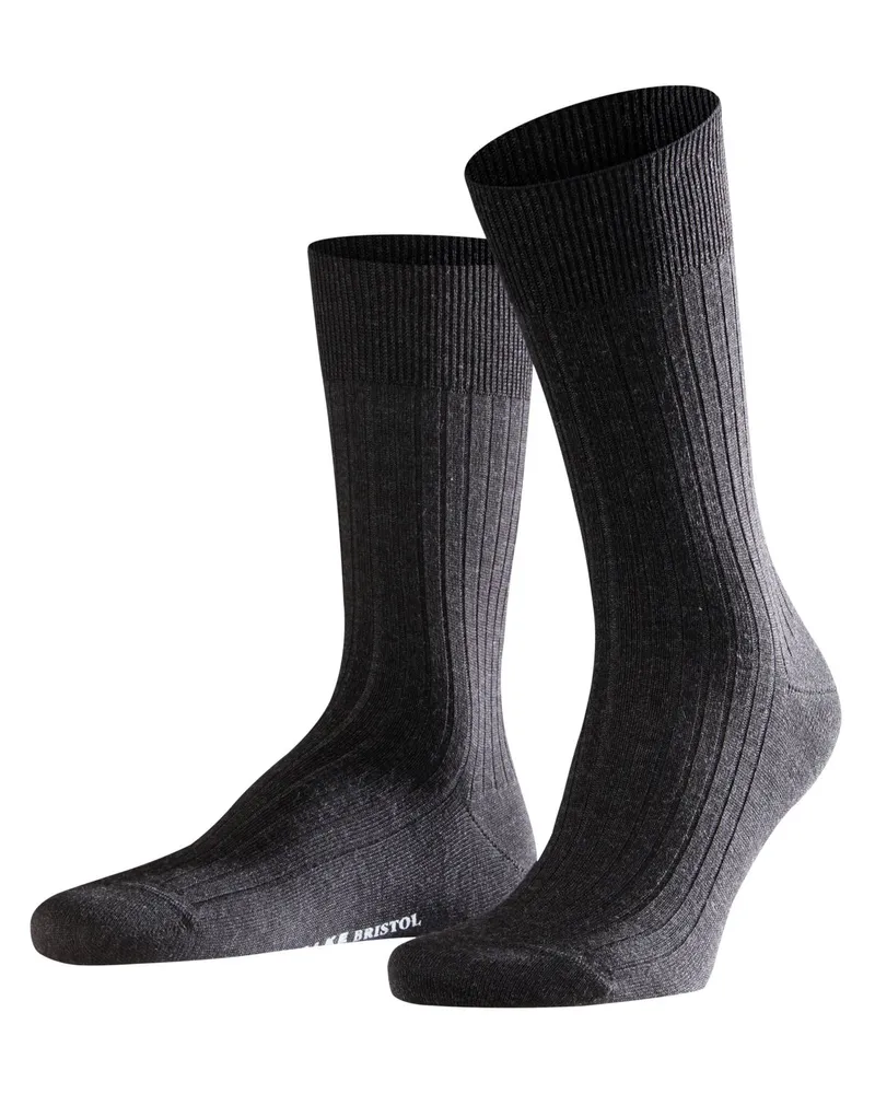 Falke Socken Bristol im Rippstrick in Anthrazit