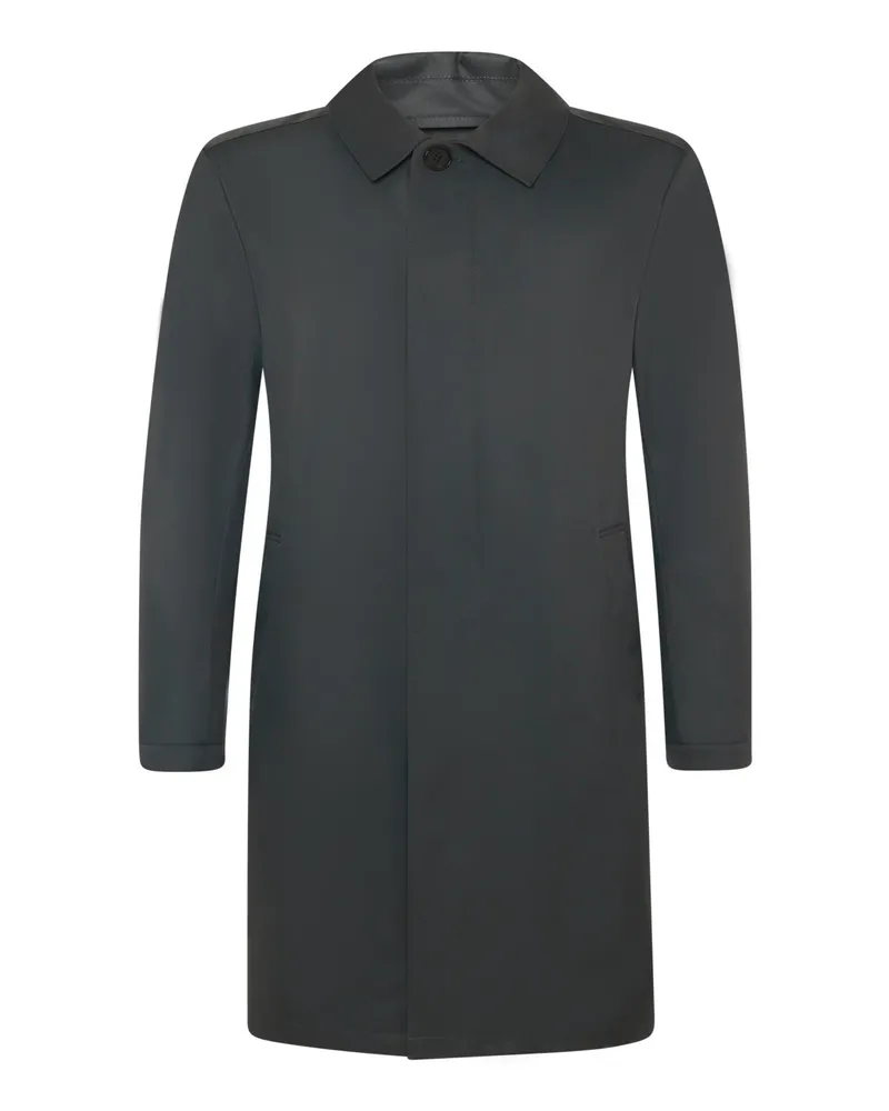 Tom Rusborg Leichter Mantel mit verdeckter Druckknopfleiste in Oliv