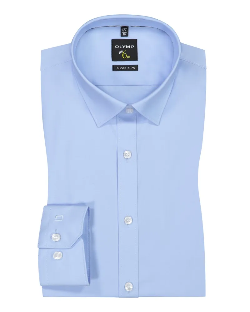 Olymp No. Six Super Slim, Hemd, extralanger Arm in Hellblau