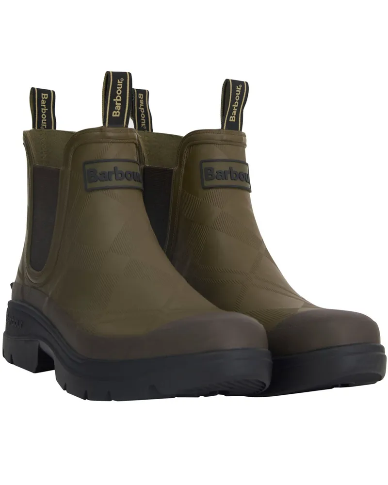 Barbour Chelsea-Gummistiefel Breacon mit Label-Schlaufen in Oliv