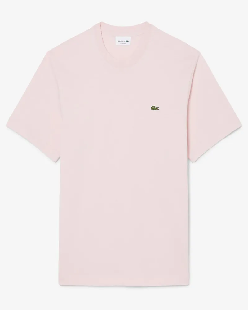 Lacoste T-Shirt aus Baumwolle mit Logo-Aufnäher, Classic Fit in Rosenrot