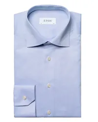 Eton Signature-Twill-Hemd mit filigraner Struktur, Slim Fit Hellblau