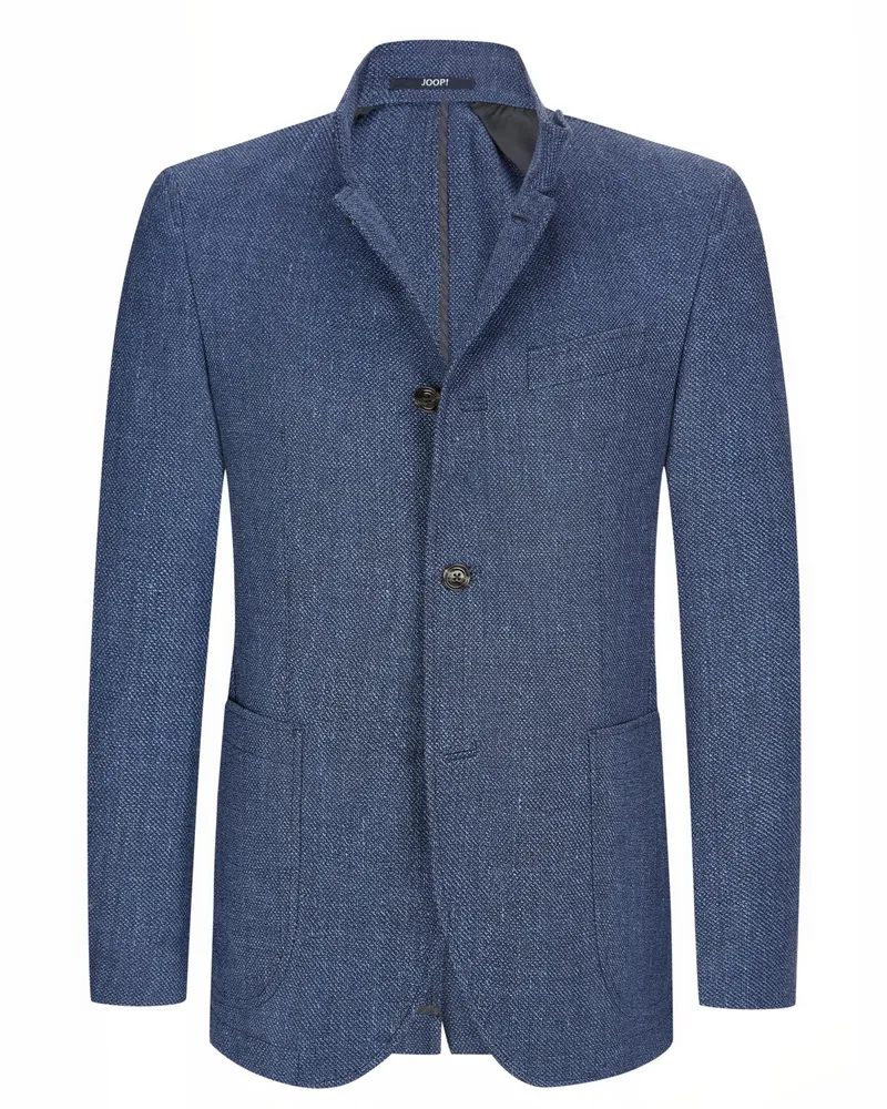JOOP! Sakko mit Leinenanteil und Stehkragen, Slim Fit Blau