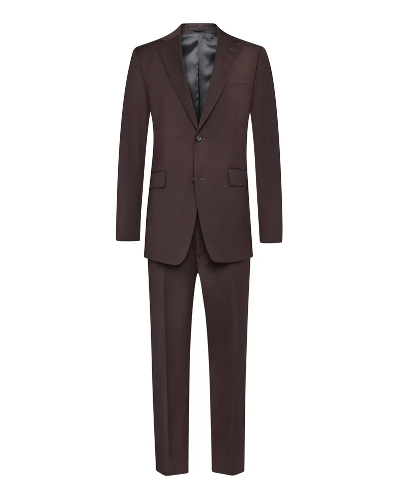 Tiger of Sweden Zweteiliger Anzug aus einem Wollmix mit Reverskragen, Slim in Bordeaux