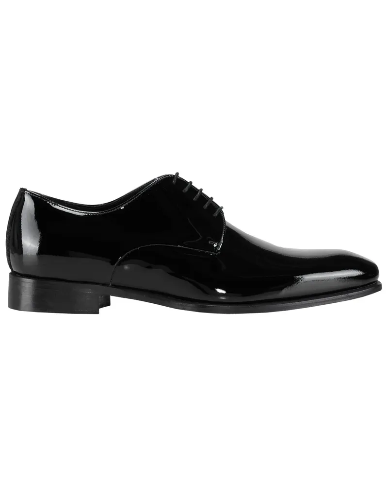 SCHUHE & HANDWERK Galaschuhe aus Lackleder in Derby-Form in Schwarz