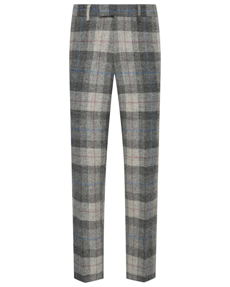 Wellington of Bilmore Harris Tweed-Hose Mr. Miller in Glencheck-Muster, Regular Fit in Grau