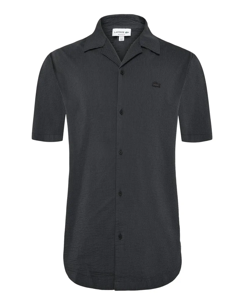 Lacoste Leichtes Kurzarmhemd in Seersucker-Qualität, Relaxed Fit in Anthrazit