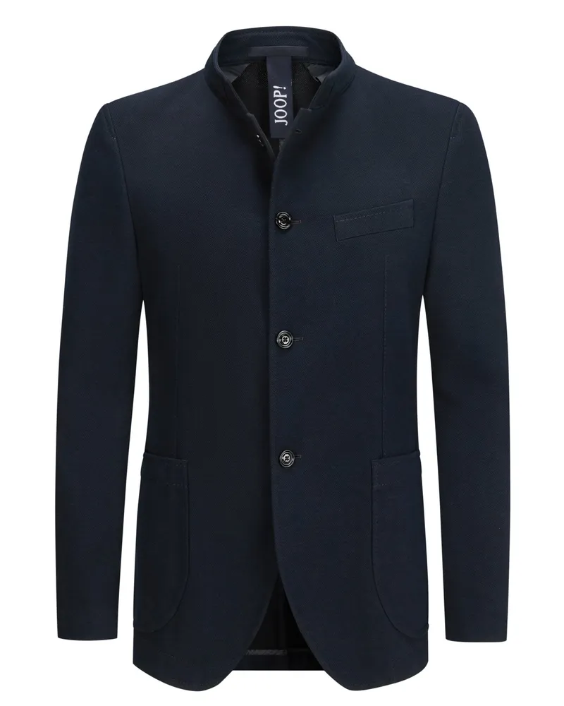 JOOP! Strukturiertes Casual-Sakko mit Stehkragen, Slim Fit in Marine