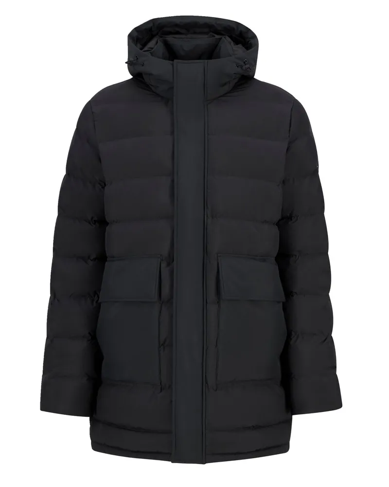 Barbour Steppjacke mit gummiertem Label-Aufnäher und FibreDown-Wattierung in Schwarz
