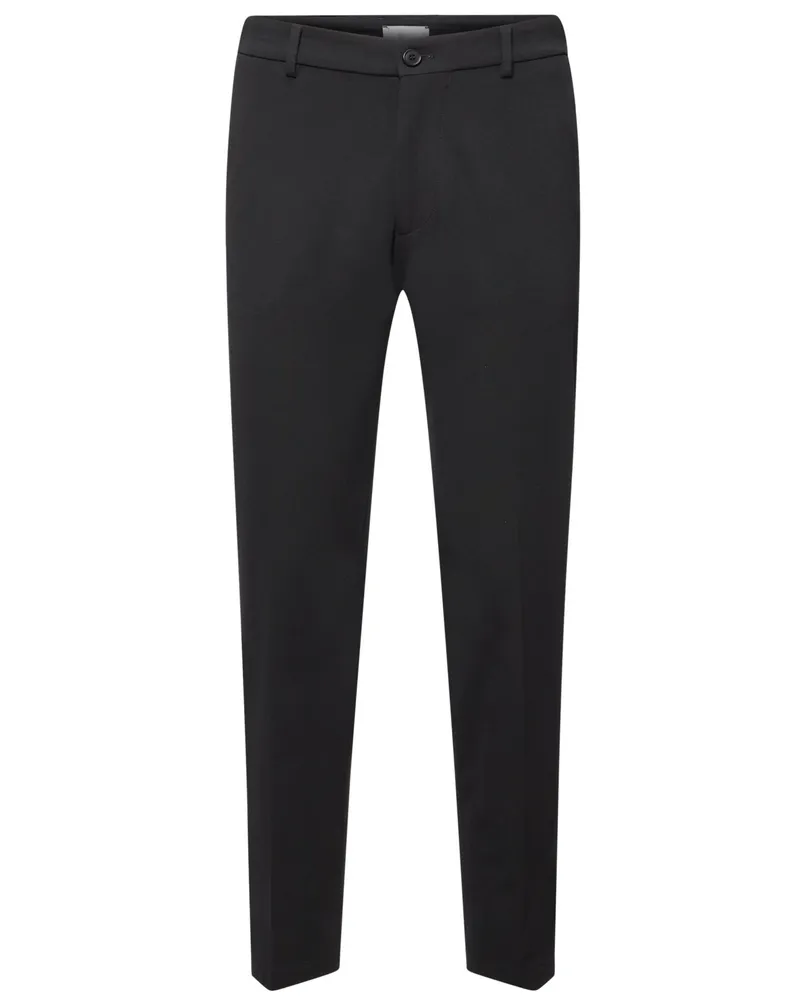 Drykorn Anzughose Ajend aus einem strukturierten Stretch-Mix, Tapered Fit in Schwarz
