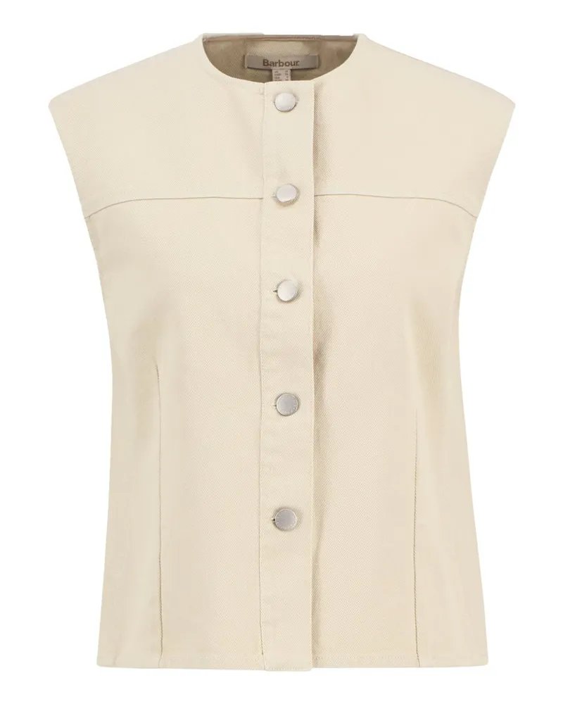 Barbour Denim-Weste Daya mit Metall-Knöpfen in Beige