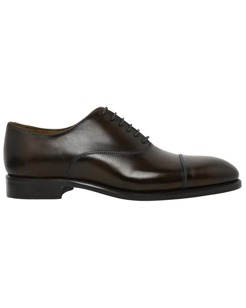 SCHUHE & HANDWERK Handgefertigte Wholecut Oxford-Schnürer Sören in Dunkelbraun