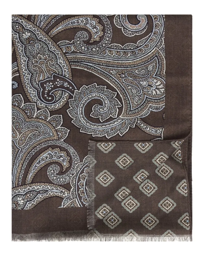 Altea Extra beriter Wollschal mit Paisley-Muster in Braun