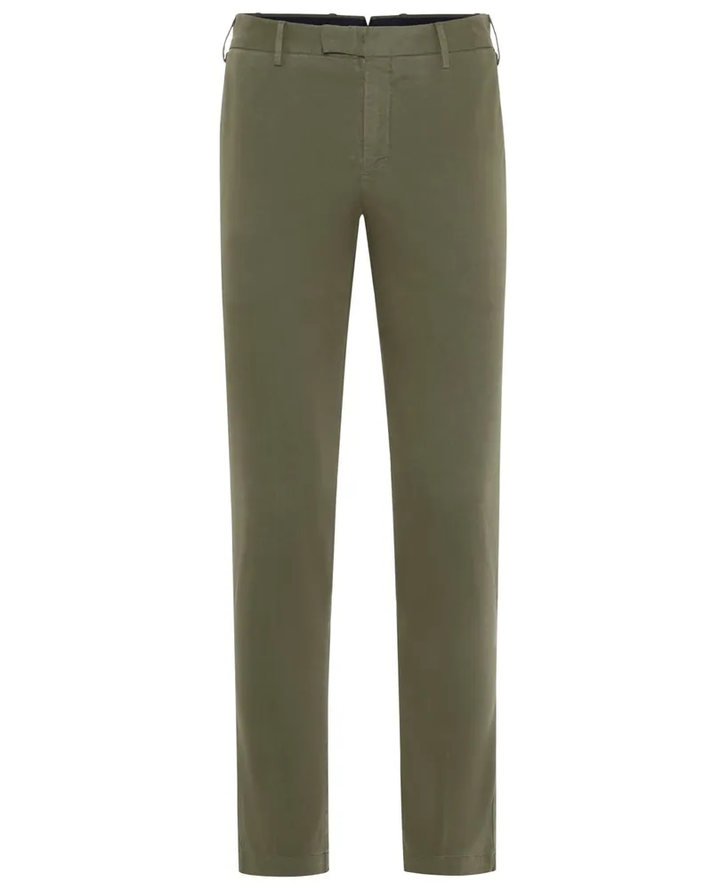 PT TORINO Leichte Flatfront-Stretchhose, Regular Fit in Grün