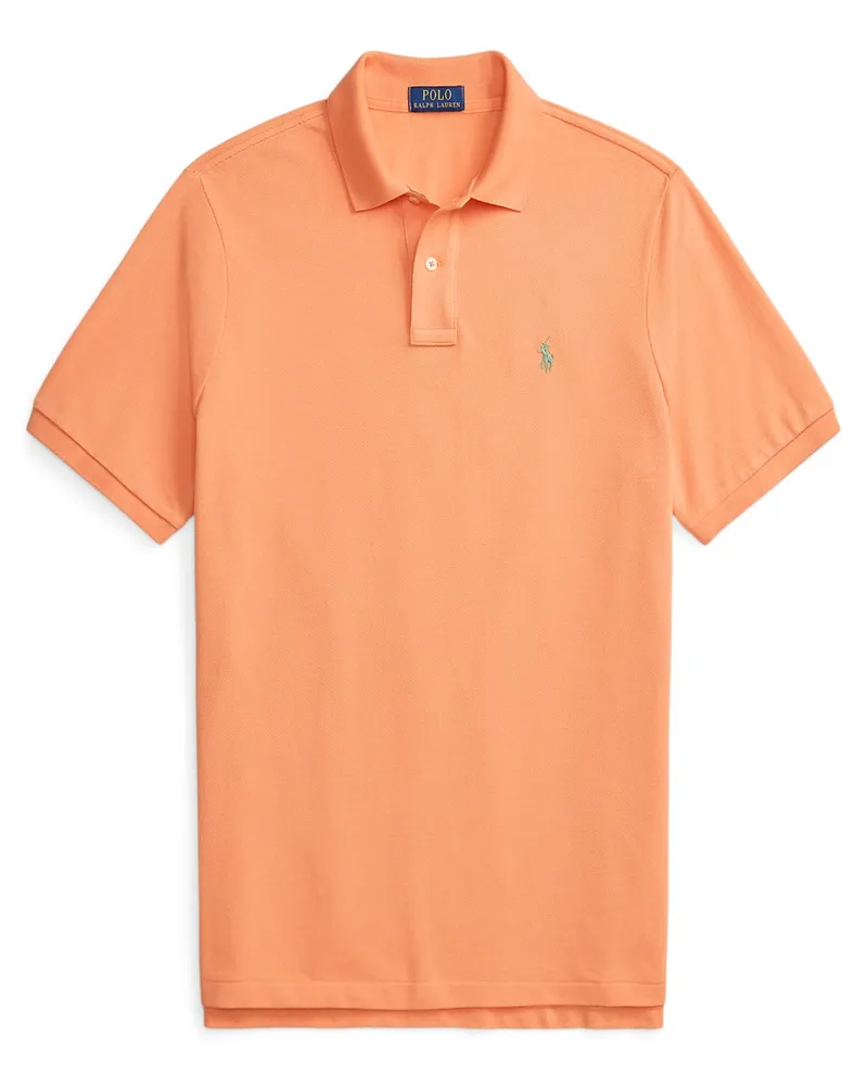 Ralph Lauren Piqué-Poloshirt aus Baumwolle mit Logo-Stickerei, Slim Fit in Orange