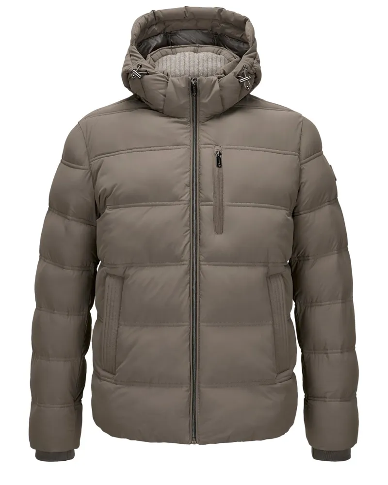 Milestone Steppjacke Sileno aus Microfaser-Stretch mit abtrennbarer Kapuze in Beige