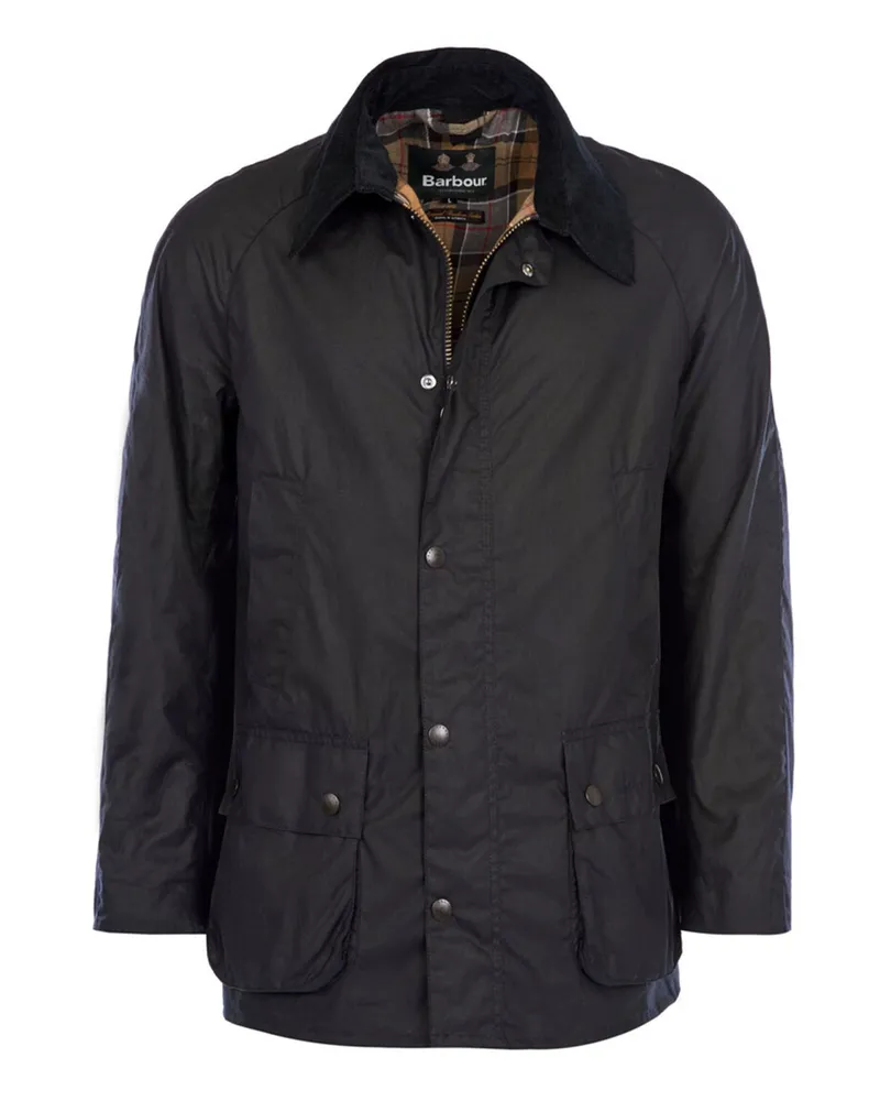 Barbour Wachsjacke Ashby mit Cordkragen in Marine