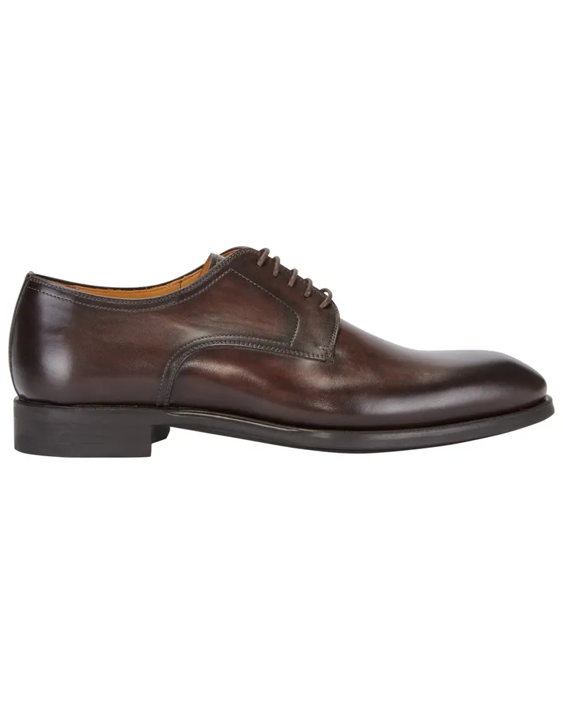 Magnanni Derby-Schuhe aus Glattleder in Dunkelbraun