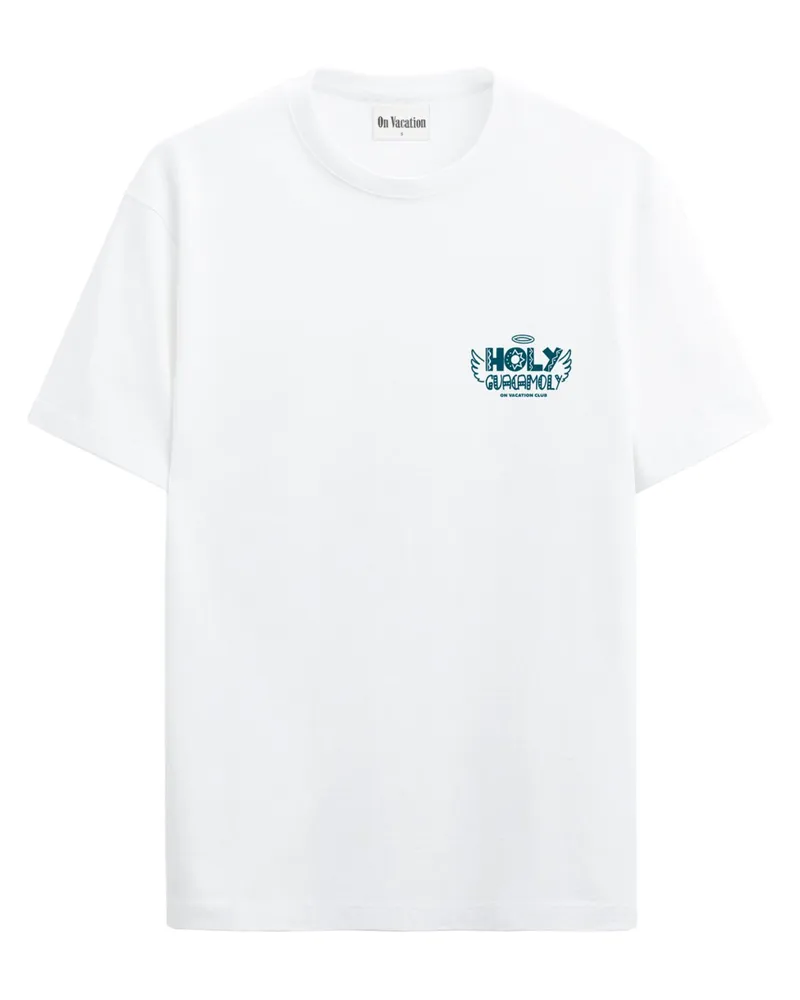 On Vacation T-Shirt aus Bio-Baumwolle mit beidseitigem Print in Weiß