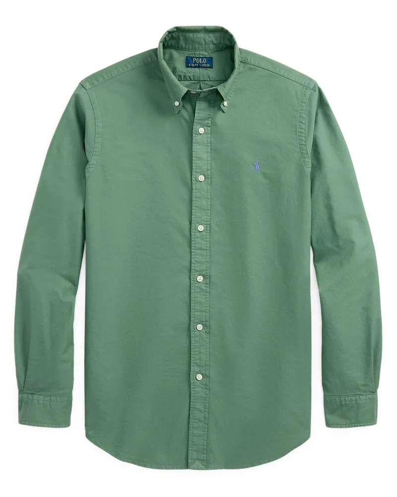 Ralph Lauren Sporthemd in Oxford-Qualität mit Poloreiter-Stickerei, Custom Fit in Grün