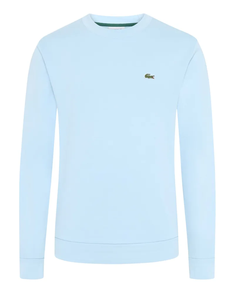 Lacoste Sweatshirt mit kleinem Krokodil-Aufnäher, Classic Fit in Hellblau