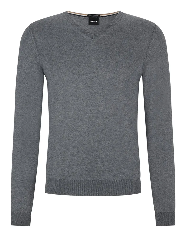HUGO BOSS Leichter Pullover aus Schurwolle in Grau