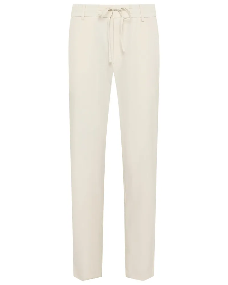 HUGO BOSS Leichte Casual-Hose mit Dehnbund und Kordelzug in Offwhite