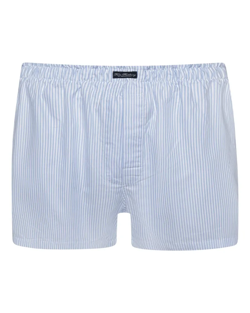 Tom Rusborg Boxershorts mit Streifenmuster in Hellblau